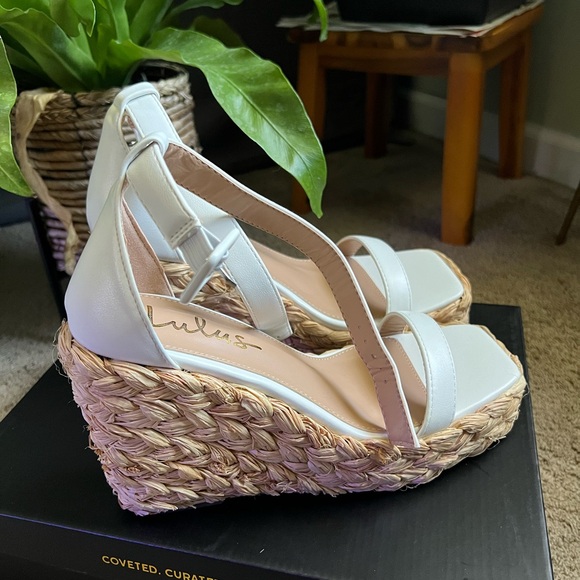 Lulus White Platform Wedge Sandal - Picture 2 of 4